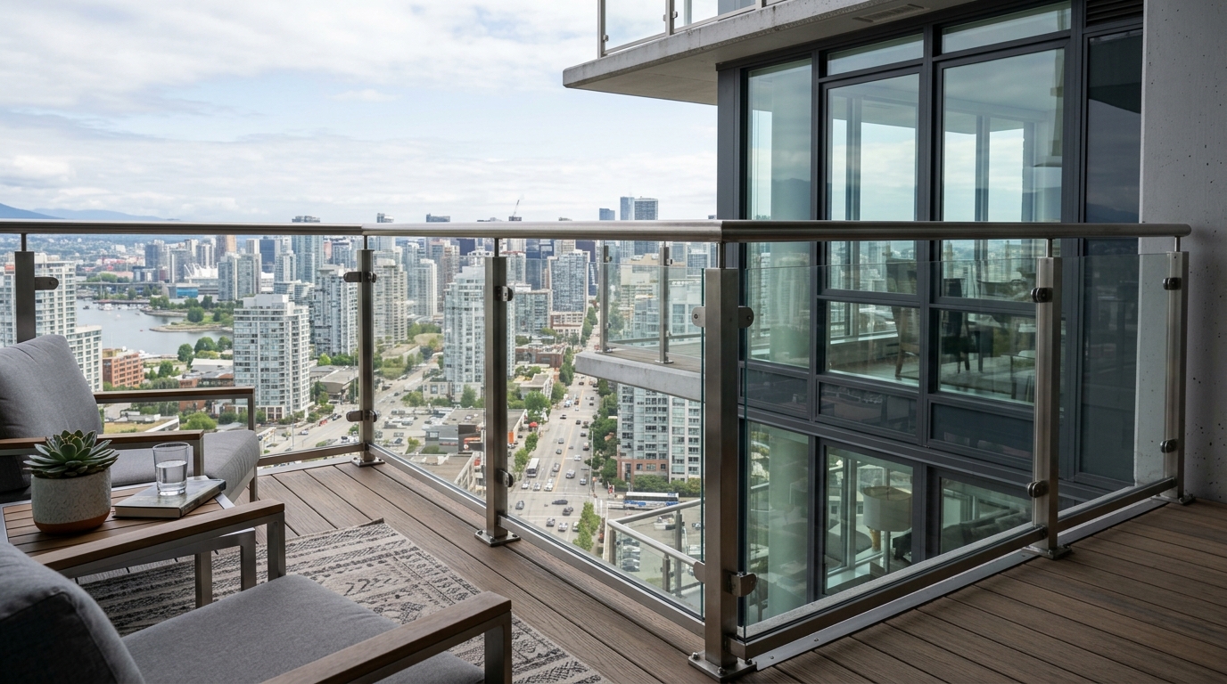 Yüksek katlı bina kalın şeffaf solid polikarbon balkon korkuluğu